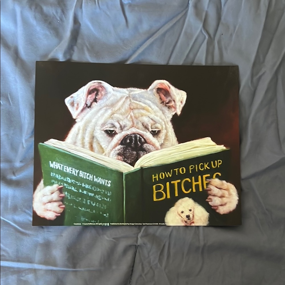 Bulldog Reading Art Print